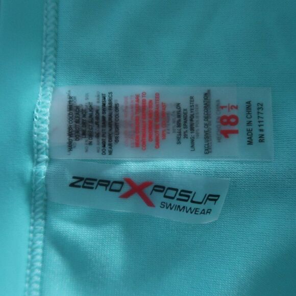 ZEROXPOSURE SWIMWEAR BLACK WHITE FLORAL WITH TEAL TRIBAL DESIGN SWIM BOTTOMS - Picture 2 of 4